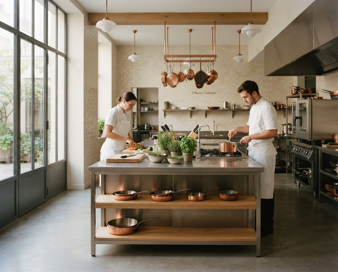 Área equipada para producción gastronómica